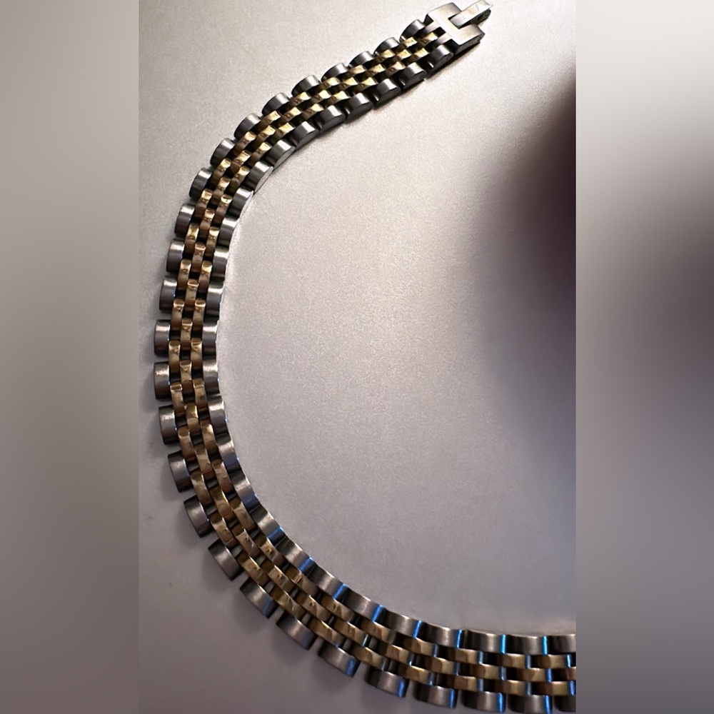 Inspired two-tone link bracelet